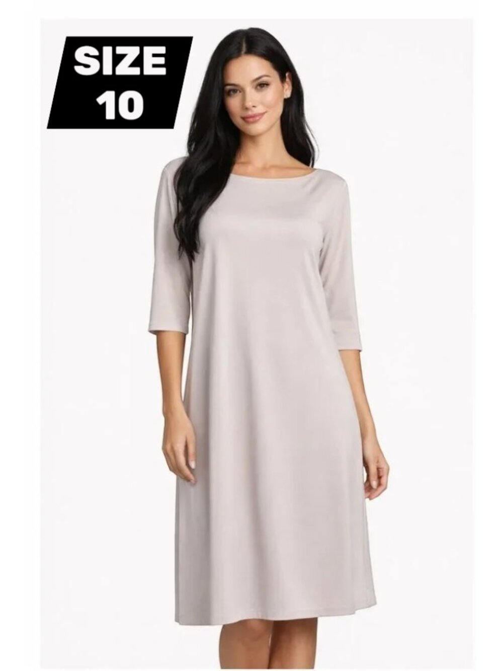 SYMPLI A-Line Trapeze Dress - Cashew - Size 10